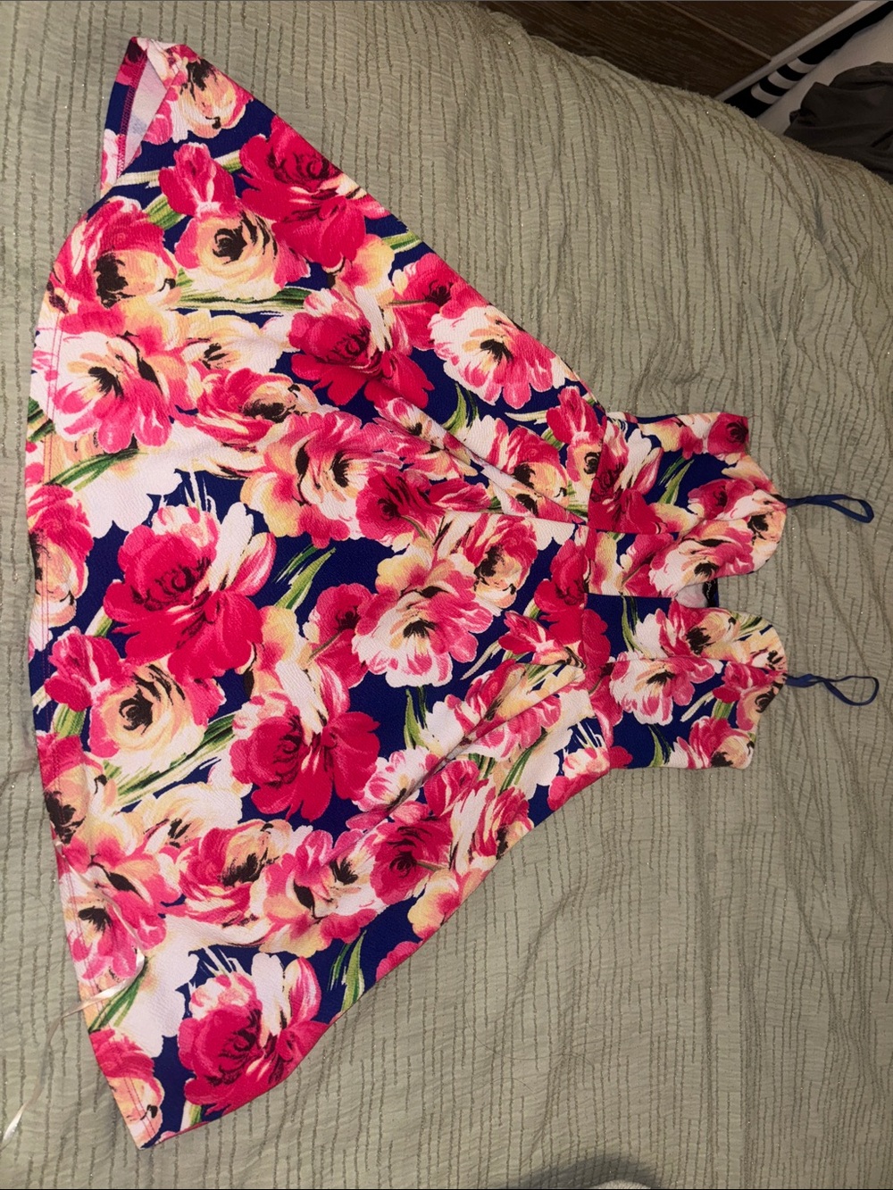 Soprano Floral Fit-and-Flare Dress in Pink & Navy